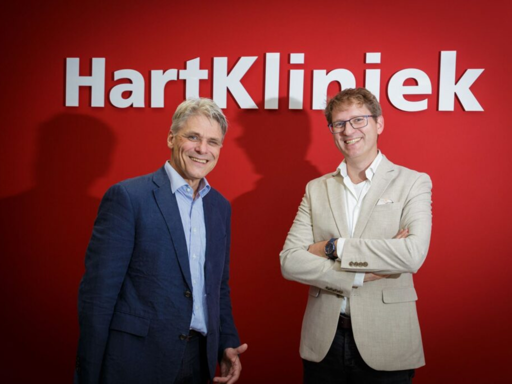 Perry de Jongh (ICON) en Arco Teske (HartKliniek) bij de HartKliniek vestiging in Groningen